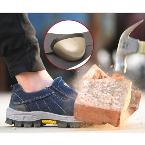 Safety Shoes Men Steel Toe Anti-Smash Splash-Proof Work Sneakers Male Outdoor Non-Slip Comfortable Hiking Shoes Plus Size