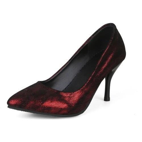 Tide 19 years of age season new fashionable joker pointed high heel with 40-45 shallow mouth single woman shoes