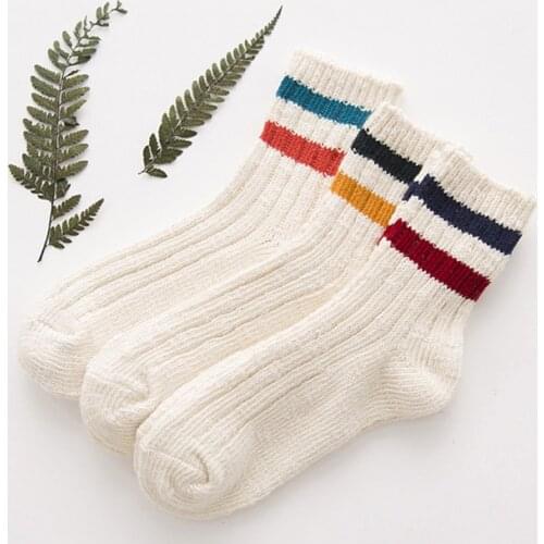 PEONFLY Autumn White Pachytene Woman Pure Cotton Japan School Stripe funny cute Socks hosiery women kawaii 3PAIRS/LOT