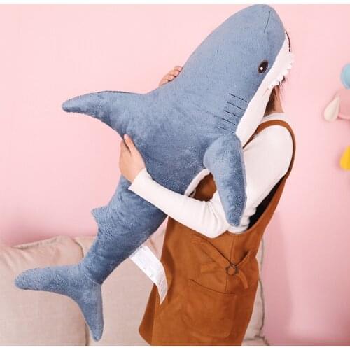 80cm 100cm 130cm Plush Toys Stuffed Toy Shark Kids Children Toys Boys Cushion Girls Animal Reading Pillow for Birthday Gifts