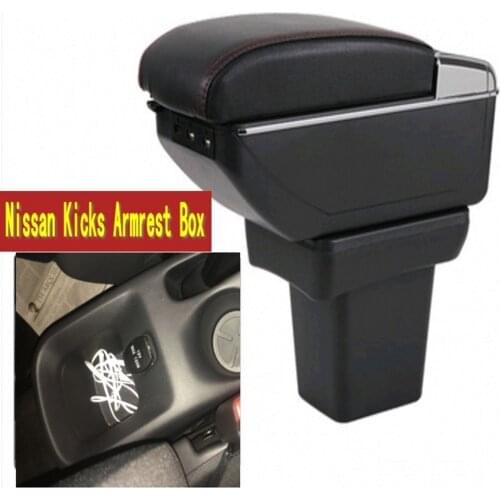 For Nissan Kicks Armrest Box central Store content box with cup holder ashtray USB