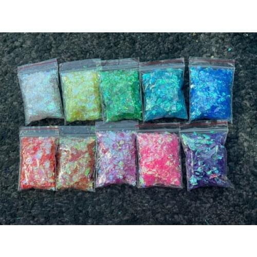 Iridescent Flakes/Shards Opal Crush Iridescent Glitter Flake Multi colour Nr11. 20g bag. Fine flakes. Nail art AB Flake glitter