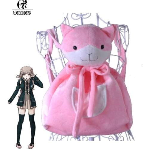 ROLECOS Anime Super DanganRonpa 2 Dangan Ronpa Nanami ChiaKi Girls Lolita Pink Cat Shoulder Bag Backpack Cosplay Accessories