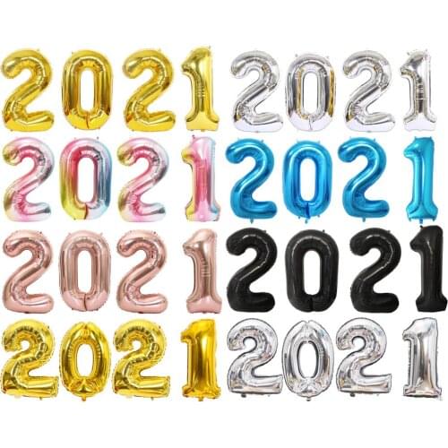 Christmas 2021 Number Foil Balloons Figure Air Balloon Digit Globos Happy New Year 2021 Decor Christmas Decorations 200965