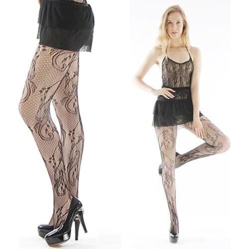 Sexy 2019 New Black Woman Pattern Jacquard Pantyhose Tights Stockings Jacquard Pantyhose Tights For Women(602)