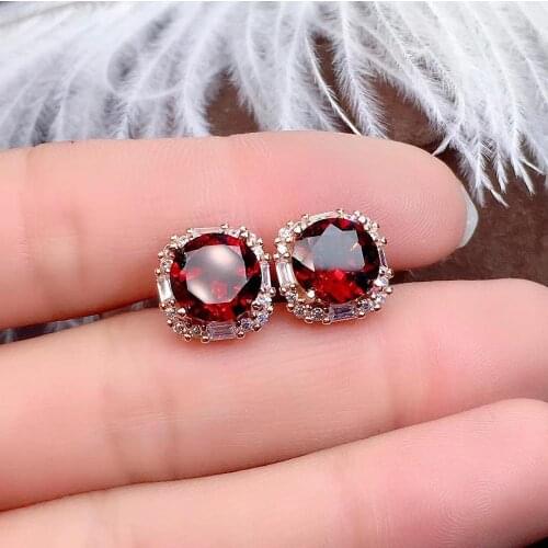 Garnet Earring Natural And Real Garnet Earring 925 sterling silver Fine jewelry Garnet Earring