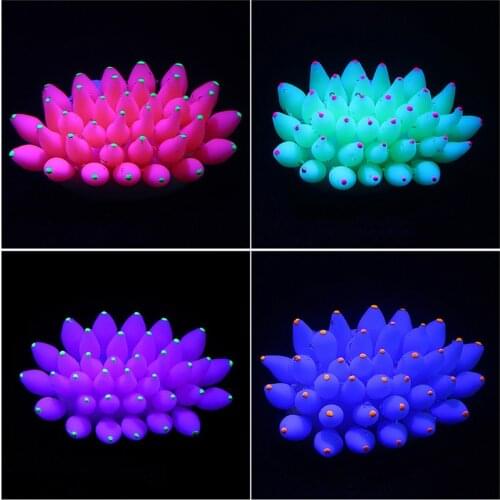 Silicone Aquarium Artificial Coral Ornament Background Fish Tank Luminous Coral Sea Anemone Decoration Only Glowing In Light