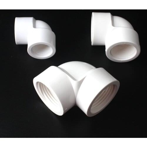 PVC Water Pipe Elbow Connector 1/2'' 3/4'' 1'' Female Thread Supply Pipe 90 Degrees Joint Garden Aquarium Irrigation Accessory