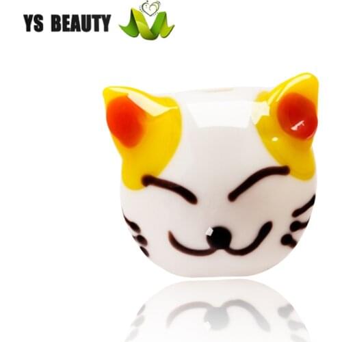 Kitty head glass beads factory custom small animal beads hand-woven DIY small jewelry fashion home decoration pendant beads