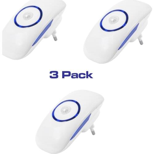 Espow AC 80-260V Human Body PIR Motion Sensor Light 18 LEDs EU Night Light With Light Sensor For Emergency 3 pack