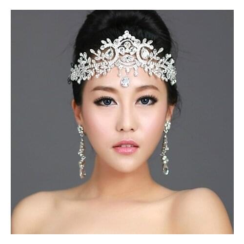 Bridal Beauty Rhinestone Headdress Crystal Headbands Women Hair Jewelry Wedding Accessories Crystal Tiaras And Crowns Head Chain