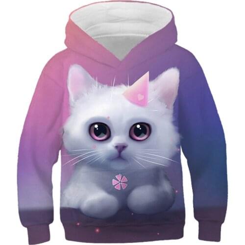 Kawaii Cat Hoodie 3D Print Kids Clothes Video Game Hoodies For Teen Girls 4-14T Babys Boy Casual Fashionable Sweatshirt Costume
