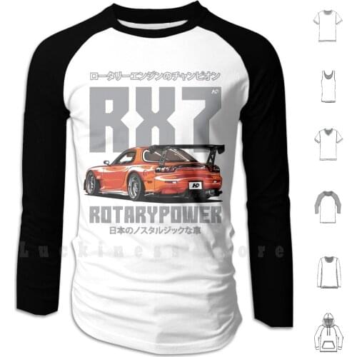 Mazda Rx7 Hoodies Long Sleeve Mazda Mazdaspeed Rx7 Rota Rotary Wankel Jdm Oldschool Oldskool Classiccar