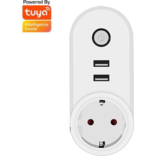 WiFi Smart EU Plug outlet Wireless with 2 USB Socket Wifi Remote Control Timing Switch Outlet Timer Power home devices 3
