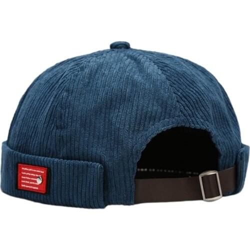 Unisex Letters Label Velvet Beanie Docker Cap Harajuku Hip Hop Retro Rolled Cuff Brimless Landlord Sailor Skull Hat