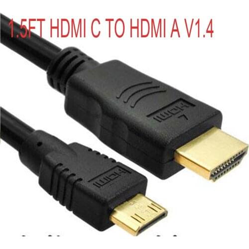 5FT Mini HDMI-compatible C male TO HDMI-compatible A male v1.4 HD Video cable FOR Canon Powershot SX1 IS SX30 IS D30