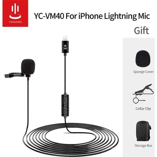 YC-VM40 6m Audio Video Recording Lavalier Condenser Microphone Vlog YouTube Mic for Phone X Xr Xs max 8 8plus 11 ios smartphone
