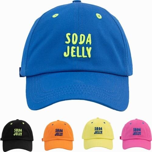 SODA JELLY 3D Embroidery Womens Baseball Cap Kpop Hip-Hop For Female Mens Baseball Cap Cotton Snapback Sun Hat BQM158