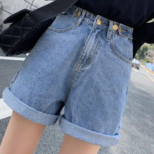Women High Waist Jeans Fashion Jeans Denim Shorts Women Casual Slim Wide Leg Pants Jean White Woman Shorts