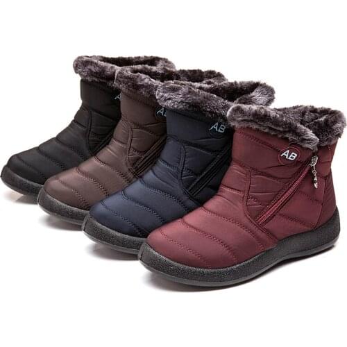 Women Boots Waterproof Snow Boots Female Plush Winter Boots Women Warm Botas Mujer Winter Shoes Woman Plus Size 35-43
