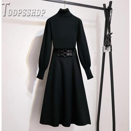 2019 Autumn Winter Women Sets Sweater And Woolen Skirts Female Sets