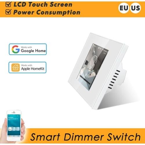 LCD Smart Wifi Dimmer Switch EU US 110V 220V LCD Dimmer Work With Apple Homekit Alexa Google Home Assistant Smart Home Switch