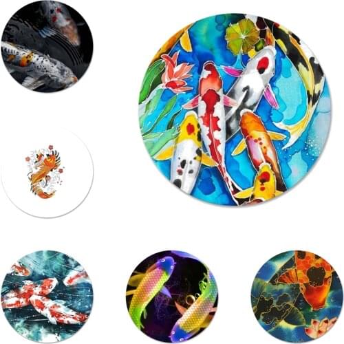 Chinese Koi Fishes Icons Pins Badge Decoration Brooches Metal Badges For Backpack Decoration