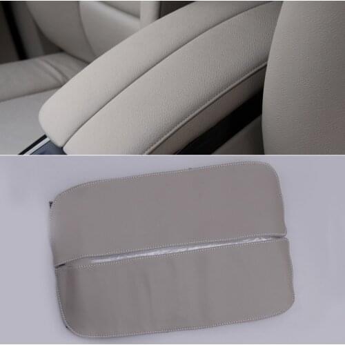 2Pcs/Set Grey Center Console Armrest Cover Cap Car PU Leather Fit For BMW X5 E70 X6 E71 2008 2009 2010 2011 2012 2013
