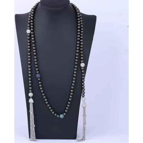 2019 Luxury Fashion Pearls Crystal Tassels Necklace Jewelry For Party