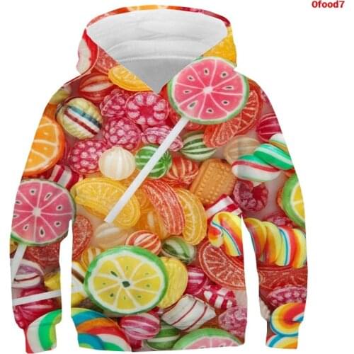 Food Candy Fries Macaron Print 3d Hoodies For Girls Boys Kids Nutella Harajuku Sweatshirts Clothes Children Hooded Pullovers Top