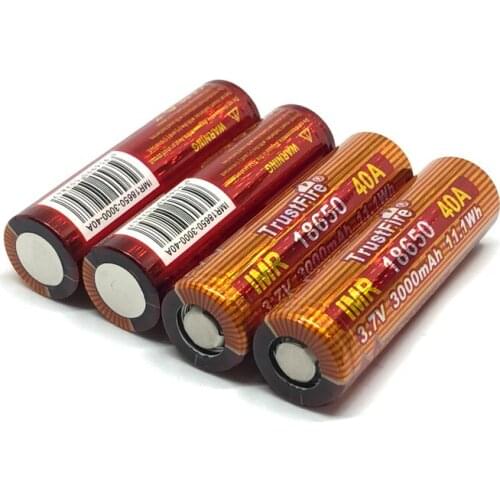 5pcs/lot TrustFire IMR 18650 3.7V 40A 3000mAh Lithium Battery Rechargeable Batteries with Safety Relief Valve for LED Flashlight
