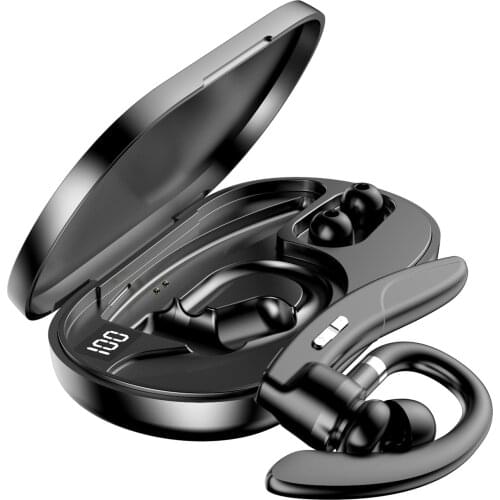 K29 BT5.0 Headset Wireless Earpiece Single Earhook Mic Led Display Earphones Noise Cancelling Headphone Hands-Free Earphone