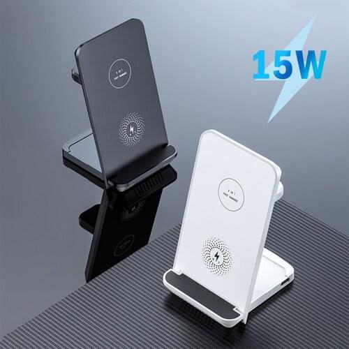 15W Wireless Charger Holder Vertical Charge 3 in 1 Fast Charging Mobile Phone Station For iPhone 12 Pro Max Apple Airpods Watch