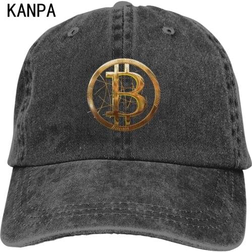 BTC Bitcoin Adults Men Women Denim Baseball Caps Boys Girls Casual Adjustable Washed Cotton Hats Summer Sun Protection Caps