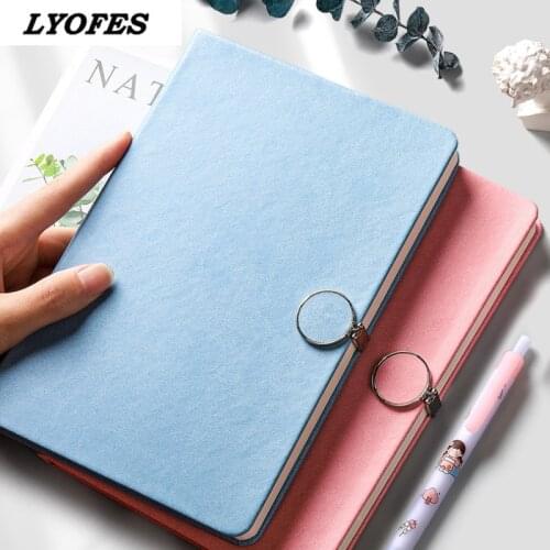 A5 Notebook Simple College Diary Ins Magnetic Buckle Book Hard Leather Retro Water Proof Office Accessories Diary Journal
