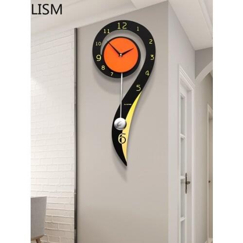 Cute Wall Clock Silent Living Room Modern Design Mechanism with Pendulum Creative Fashion Decorative Quartz Reloj De Pared