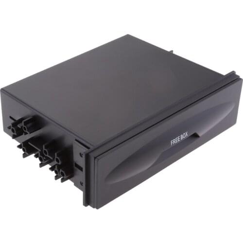 Black Universal Single Din Pocket Kit Car Storage Drawer Box Replacement