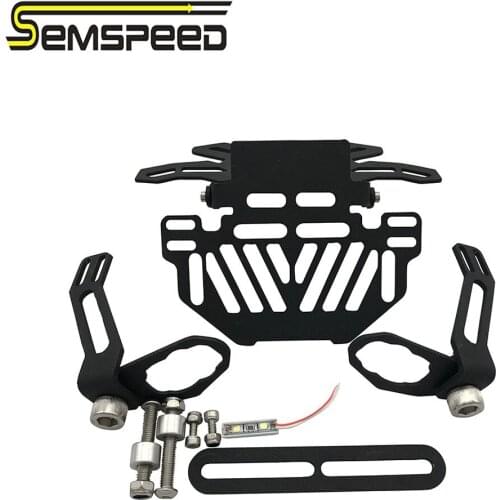 CNC Adjustable Registration LED Light License Number Plate Frame Holder Bracket For KAWASAKI Z1000 Z800 Z900 ZX6/636R/6RR Z750