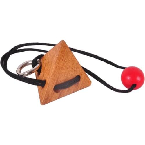Children Toy Pyramid Loop Rope Solution Toy Classical Wooden Intelligence Mind Training Game Children Puzzle Toy Puzzle