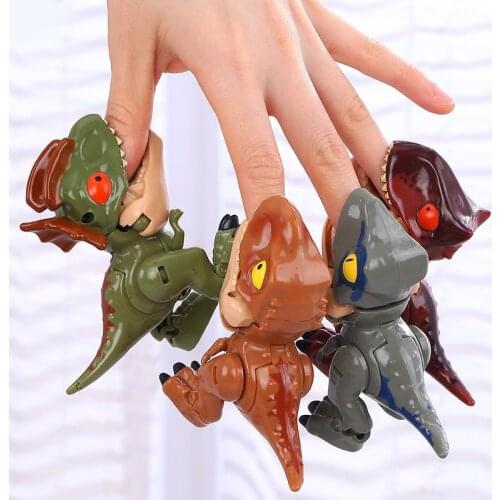 Jurassic Park Dinosaurs Finger Action Figure for Cute Dino Transform Robot for Children Boys Xmas Gifts Toys Tyrannosaurus Rex
