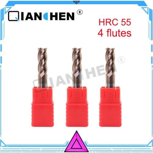 5PCS 5mm 6mm 8mm 50L 60L New 4 Flutes Flattened Head High Quality HRC55 CNC Milling Carbide End mills