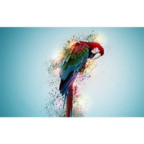 HD Printed Modern Decor Art Wall Decoration oil Paintings Macaw Parrot Bird Tropical Psychedelic Artwork Picture on The Canvas