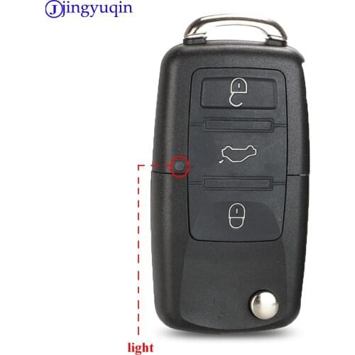 Jingyuqin 3 Buttons Car Remote Flip Key Shell Case Fob For VW Passat Polo Golf Touran Bora Ibiza Leon Octavia Fabia