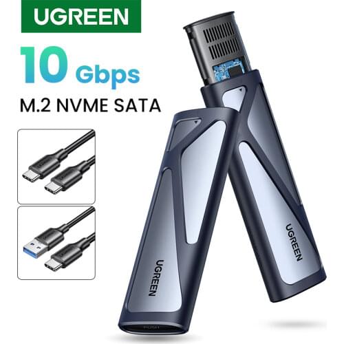 UGREEN M2 SSD Case NVME Enclosure M.2 to USB Type C 3.1 SSD Adapter for NVME PCIE NGFF SATA M/B Key SSD Disk Box M.2 SSD Case