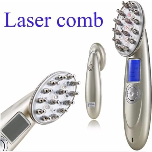 Laser Hair Growth Comb Anti Hair Loss Hairbrush Head Massager Infrared RF Nano Red Light Electroporation EMS Vibration Brush