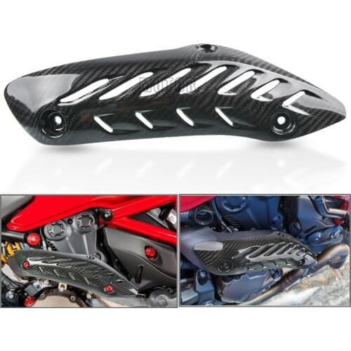 Motorcycle Carbon Fiber Muffler Pipe Exhaust Heat Shield Cover Guard Protector FOR DUCATI Monster 821 1200 2014-2017 2015 2016