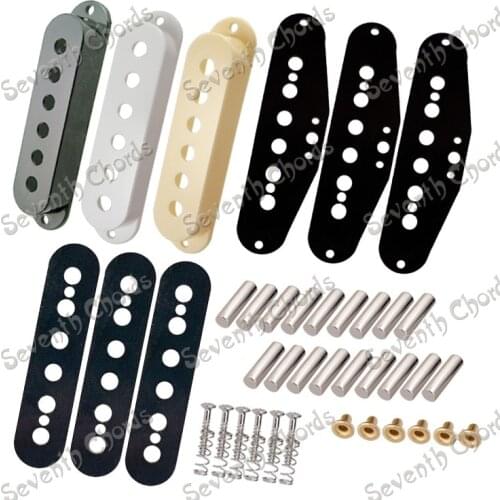 A Set 3 Pcs magnetized Alnico 5 Pole Slug Single Coil Pickup Kits Producing Accessories /Black White Cream