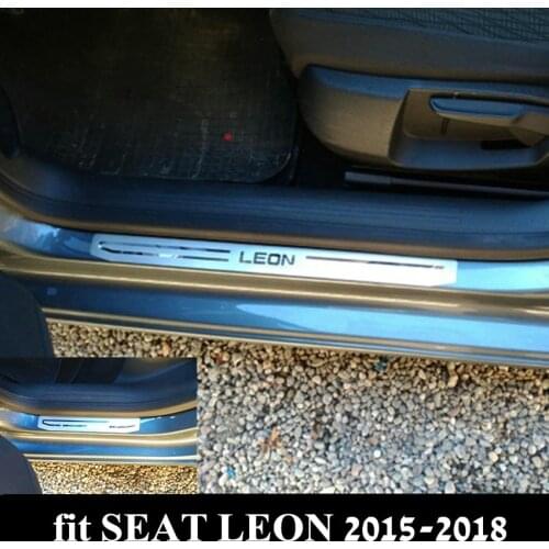 Car Stainless Steel Door Sills Scuff Plate for SEAT LEON 2015-2019