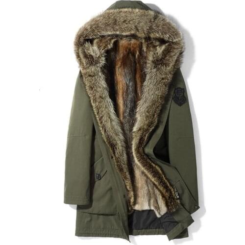 Real Fur Coat Natural Mink Fur Liner Parka 2020 Winter Jacket Men Real Raccoon Fur Collar Luxury Warm Jackets MG-1807109 MY1705