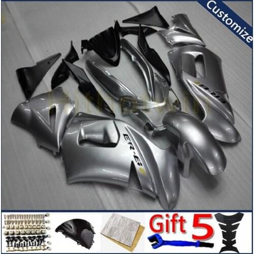 Motorcycle plastic cover For 650R ER-6f 2006 2007 2008 ER 6f 06 07 08 ABS plastic motor Fairing kit silver